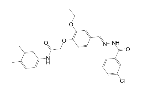 2-(4-{(E)-[(3-chlorobenzoyl)hydrazono]methyl}-2-ethoxyphenoxy)-N-(3,4-dimethylphenyl)acetamide