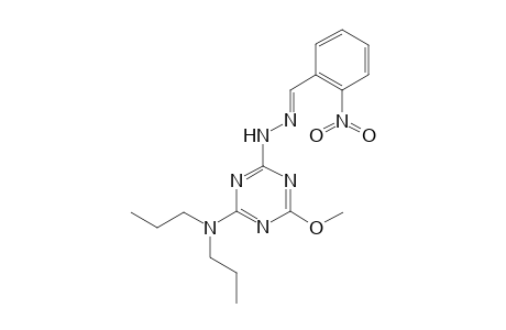 Benzaldehyde, 2-nitro-, [4-(dipropylamino)-6-methoxy-1,3,5-triazin-2-yl]hydrazone