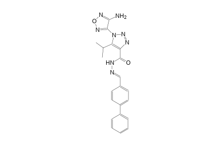 1-(4-amino-1,2,5-oxadiazol-3-yl)-N'-[(E)-[1,1'-biphenyl]-4-ylmethylidene]-5-isopropyl-1H-1,2,3-triazole-4-carbohydrazide