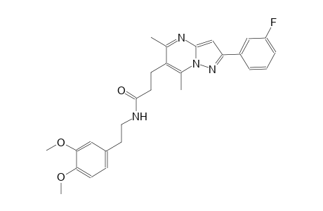 pyrazolo[1,5-a]pyrimidine-6-propanamide, N-[2-(3,4-dimethoxyphenyl)ethyl]-2-(3-fluorophenyl)-5,7-dimethyl-