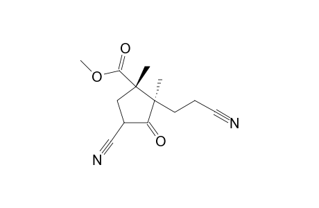 Methyl 3-cyano-r-5-(2-cyanoethyl)-c-1t,5-dimethyl-4-oxocyclopentacarboxylate