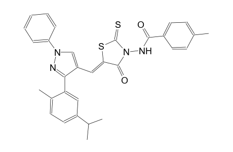 benzamide, 4-methyl-N-[(5Z)-5-[[3-[2-methyl-5-(1-methylethyl)phenyl]-1-phenyl-1H-pyrazol-4-yl]methylene]-4-oxo-2-thioxothiazolidinyl]-