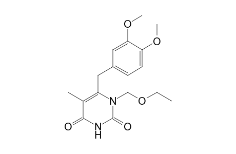 1-(ethoxymethyl)-5-methyl-6-veratryl-pyrimidine-2,4-quinone