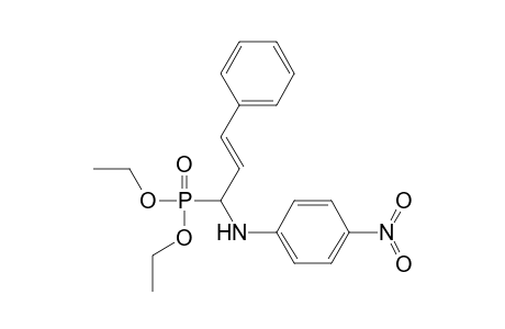 Phosphonic acid, [1-[(4-nitrophenyl)amino]-3-phenyl-2-propenyl]-, diethyl ester