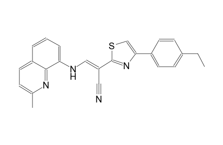 (2E)-2-[4-(4-ethylphenyl)-1,3-thiazol-2-yl]-3-[(2-methyl-8-quinolinyl)amino]-2-propenenitrile