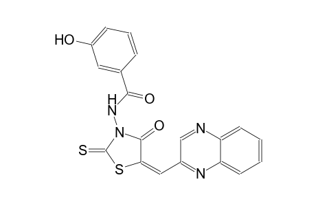 benzamide, 3-hydroxy-N-[(5E)-4-oxo-5-(2-quinoxalinylmethylene)-2-thioxothiazolidinyl]-