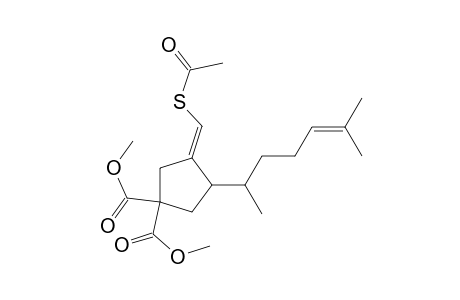 (E)-dimethyl 3-((acetylthio)methylene)-4-(6-methylhept-5-en-2-yl)cyclopentane-1,1-dicarboxylate