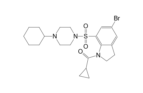 1H-indole, 5-bromo-7-[(4-cyclohexyl-1-piperazinyl)sulfonyl]-1-(cyclopropylcarbonyl)-2,3-dihydro-