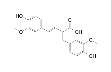 (E)-4-(3-methoxy-4-oxidanyl-phenyl)-2-[(3-methoxy-4-oxidanyl-phenyl)methyl]but-3-enoic acid