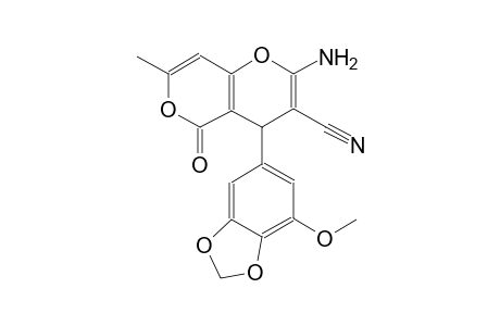 4H,5H-pyrano[4,3-b]pyran-3-carbonitrile, 2-amino-4-(7-methoxy-1,3-benzodioxol-5-yl)-7-methyl-5-oxo-