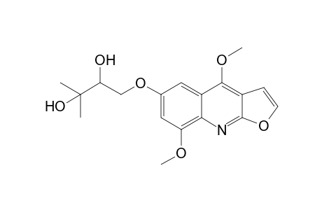 4,8-Dimethoxy-6-(2',3'-dihydroxy-3'-methylbutoxy)-furo[2,3-b]quinoline