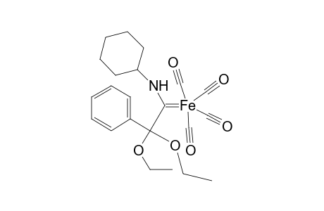 Tetracarbonyl[1-(cyclohexylamino)-2,2-diethoxy-2-phenylethyliden]iron