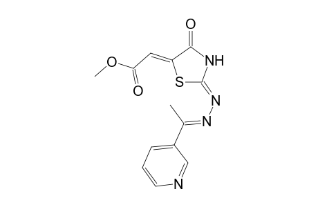 Methyl 2-[(Z)-4-oxo-2-((Z)-(1-(pyridine-3-yl)ethylidene)hydrazono)thiazolidin-5-ylidene]acetate
