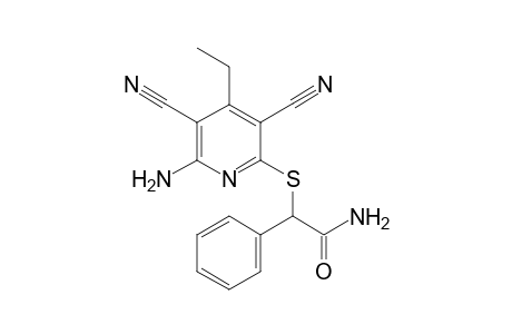 2-[(6-Amino-3,5-dicyano-4-ethyl-2-pyridinyl)sulfanyl]-2-phenylacetamide