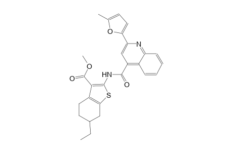 methyl 6-ethyl-2-({[2-(5-methyl-2-furyl)-4-quinolinyl]carbonyl}amino)-4,5,6,7-tetrahydro-1-benzothiophene-3-carboxylate