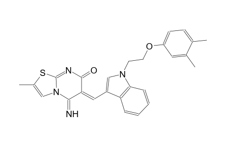 (6Z)-6-({1-[2-(3,4-dimethylphenoxy)ethyl]-1H-indol-3-yl}methylene)-5-imino-2-methyl-5,6-dihydro-7H-[1,3]thiazolo[3,2-a]pyrimidin-7-one