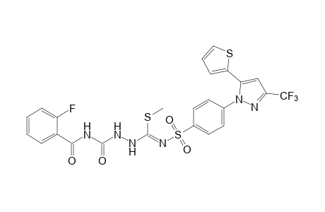 3-[(o-fluorobenzoyl)carbamoyl]-N-{{p-[5-(2-thienyl)-3-(trifluoromethyl)pyrazol-1-yl]phenyl}sulfonyl}thiocarbazimidic acid, methyl ester