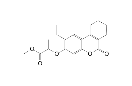 propanoic acid, 2-[(2-ethyl-7,8,9,10-tetrahydro-6-oxo-6H-dibenzo[b,d]pyran-3-yl)oxy]-, methyl ester