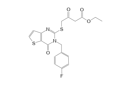 butanoic acid, 4-[[3-[(4-fluorophenyl)methyl]-3,4-dihydro-4-oxothieno[3,2-d]pyrimidin-2-yl]thio]-3-oxo-, ethyl ester