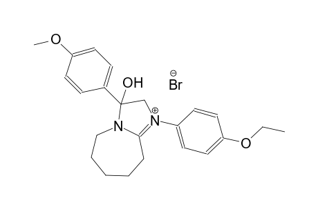 1-(4-ethoxyphenyl)-3-hydroxy-3-(4-methoxyphenyl)-2,5,6,7,8,9-hexahydro-3H-imidazo[1,2-a]azepin-1-ium bromide