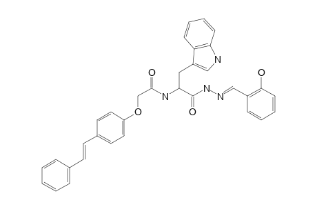 N-(1-((E)-2-(2-hydroxybenzylidene)hydrazinyl)-3-(1H-indol-3-yl)-1-oxopropan-2-yl)-2-(4-styrylphenoxy)acetamide