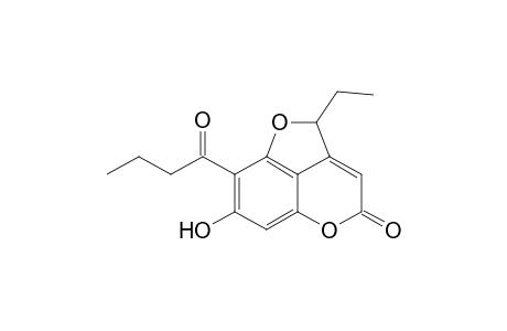 Furo[4,3,2-de][1]benzopyran-4(2H)-one, 2-ethyl-7-hydroxy-8-(1-oxobutyl)-