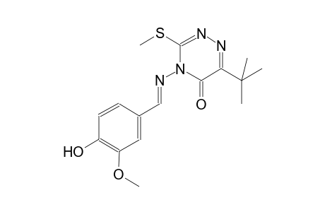 1,2,4-triazin-5(4H)-one, 6-(1,1-dimethylethyl)-4-[[(E)-(4-hydroxy-3-methoxyphenyl)methylidene]amino]-3-(methylthio)-
