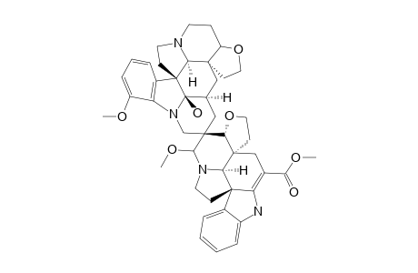 Spiro[1H,15aH-furo[2',3':7,8]indolizino[8,1-cd]carbazole-2(2aH),6'(7'H)-[4H,5H,15aH,16H]furo[2',3':7,8]indolizino[8,1-cd]pyrido[1,2,3-lm]carbazole], vobtusine deriv.