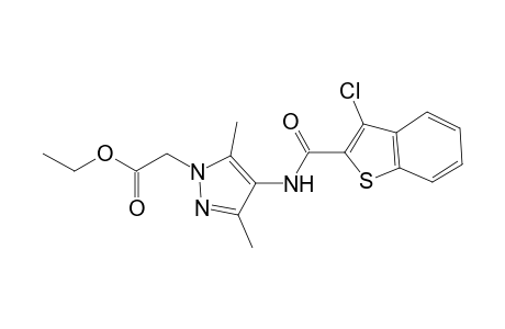 1H-Pyrazole-1-acetic acid, 4-[[(3-chloro-1-benzothiophen-2-yl)carbonyl]amino]-3,5-dimethyl-, ethyl ester