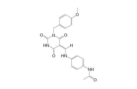 N-(4-{[(E)-(1-(4-methoxybenzyl)-2,4,6-trioxotetrahydro-5(2H)-pyrimidinylidene)methyl]amino}phenyl)acetamide
