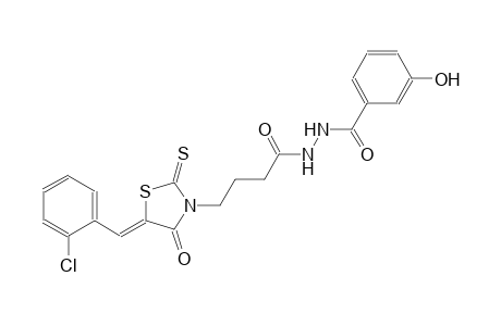 4-[(5Z)-5-(2-chlorobenzylidene)-4-oxo-2-thioxo-1,3-thiazolidin-3-yl]-N'-(3-hydroxybenzoyl)butanohydrazide