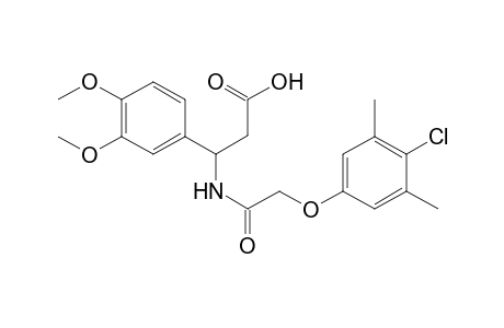 3-[2-(4-chloranyl-3,5-dimethyl-phenoxy)ethanoylamino]-3-(3,4-dimethoxyphenyl)propanoic acid