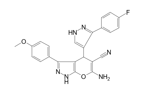 6-Amino-4-[5-(4-fluorophenyl)-1H-pyrazol-4-yl]-3-(4-methoxyphenyl)-2,4-dihydropyrano[2,3-c]pyrazole-5-carbonitrile