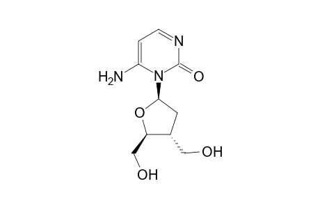 1-[3'-C-(Hydroxymethyl)-2',3'-dideoxy-.beta.,D-erythro-pentofuranosyl]cytosine