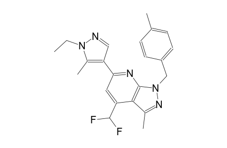 1H-pyrazolo[3,4-b]pyridine, 4-(difluoromethyl)-6-(1-ethyl-5-methyl-1H-pyrazol-4-yl)-3-methyl-1-[(4-methylphenyl)methyl]-