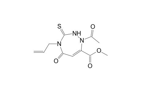 1-Acetyl-5-oxo-4-allyl-3-thioxo-2,3,4,5-tetrahydro-1H-1,2,4-triazepine-7-carboxylic acid methyl ester