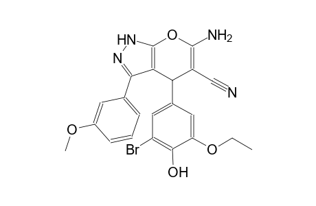 6-amino-4-(3-bromo-5-ethoxy-4-hydroxyphenyl)-3-(3-methoxyphenyl)-1,4-dihydropyrano[2,3-c]pyrazole-5-carbonitrile