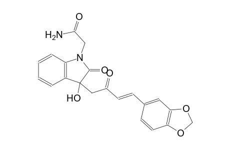 2-{3-[(3E)-4-(1,3-benzodioxol-5-yl)-2-oxo-3-butenyl]-3-hydroxy-2-oxo-2,3-dihydro-1H-indol-1-yl}acetamide