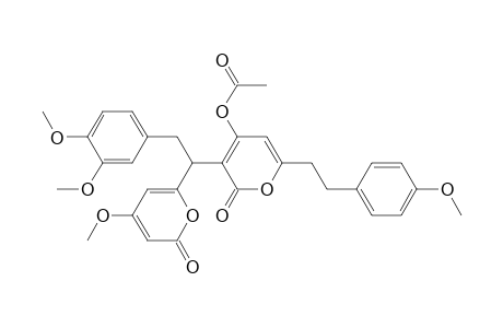 2H-Pyran-2-one, 4-(acetyloxy)-3-[2-(3,4-dimethoxyphenyl)-1-(4-methoxy-2-oxo-2H-pyran- 6-yl)ethyl]-6-[2-(4-methoxyphenyl)ethyl]-