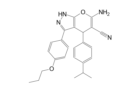 6-amino-4-(4-isopropylphenyl)-3-(4-propoxyphenyl)-1,4-dihydropyrano[2,3-c]pyrazole-5-carbonitrile