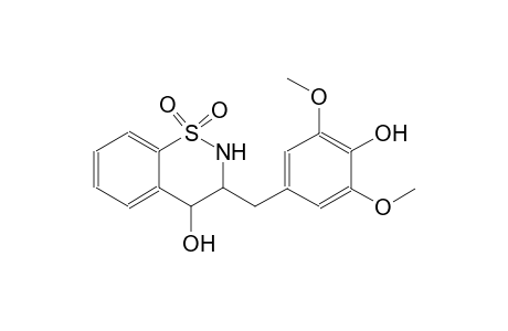 2H-1,2-benzothiazin-4-ol, 3,4-dihydro-3-[(4-hydroxy-3,5-dimethoxyphenyl)methyl]-, 1,1-dioxide