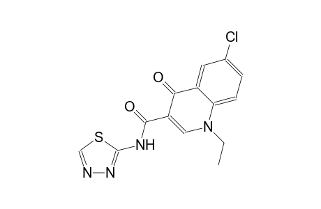 3-quinolinecarboxamide, 6-chloro-1-ethyl-1,4-dihydro-4-oxo-N-(1,3,4-thiadiazol-2-yl)-