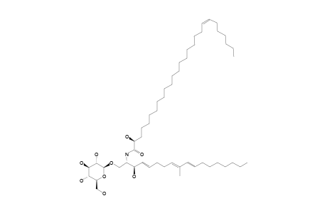 RENIEROSIDE_B_3;1-O-BETA-D-GLUCOPYANOSYL-(2-S,3-R,4-E,8-E,10-E)-2-[(2'-R,20'-Z)-2'-HYDROXYHEPTACOS-20'-ENOYLAMINO]-9-METHYLOCTADECA-4,8,10-TRIENE-1