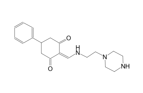 5-phenyl-2-({[2-(1-piperazinyl)ethyl]amino}methylene)-1,3-cyclohexanedione