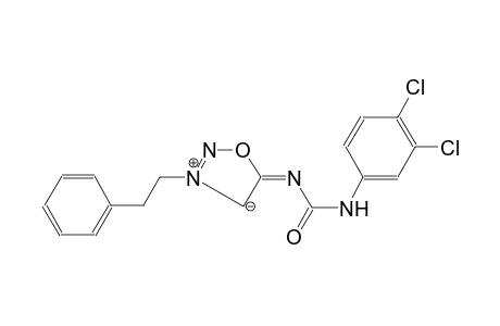 (E)-5-(((3,4-dichlorophenyl)carbamoyl)imino)-3-phenethyl-4,5-dihydro-1,2,3-oxadiazol-3-ium-4-ide