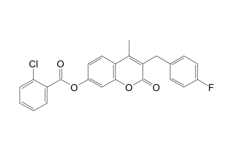 3-(p-fluorobenzyl)-7-hydroxy-4-methylcoumarin, o-chlorobenzoate