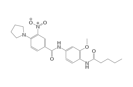 N-[3-methoxy-4-(pentanoylamino)phenyl]-3-nitro-4-(1-pyrrolidinyl)benzamide