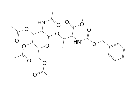 L-Threonine, N-[(phenylmethoxy)carbonyl]-O-[3,4,6-tri-O-acetyl-2-(acetylamino)-2-deoxy-.beta.-D-glucopyranosyl]-, methyl ester