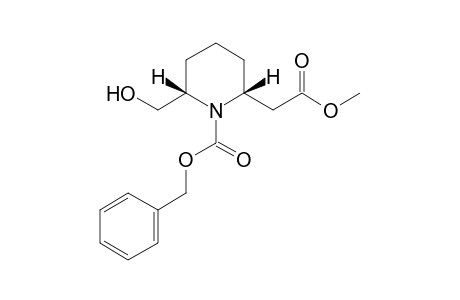 Methyl [(2R*)-cis-1-benzyloxycarbonyl-6-(hydroxymethyl)piperidin-2-yl]acetate