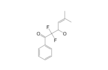 2,2-Difluoro-3-hydroxy-5-methyl-1-phenylhex-4-en-1-one